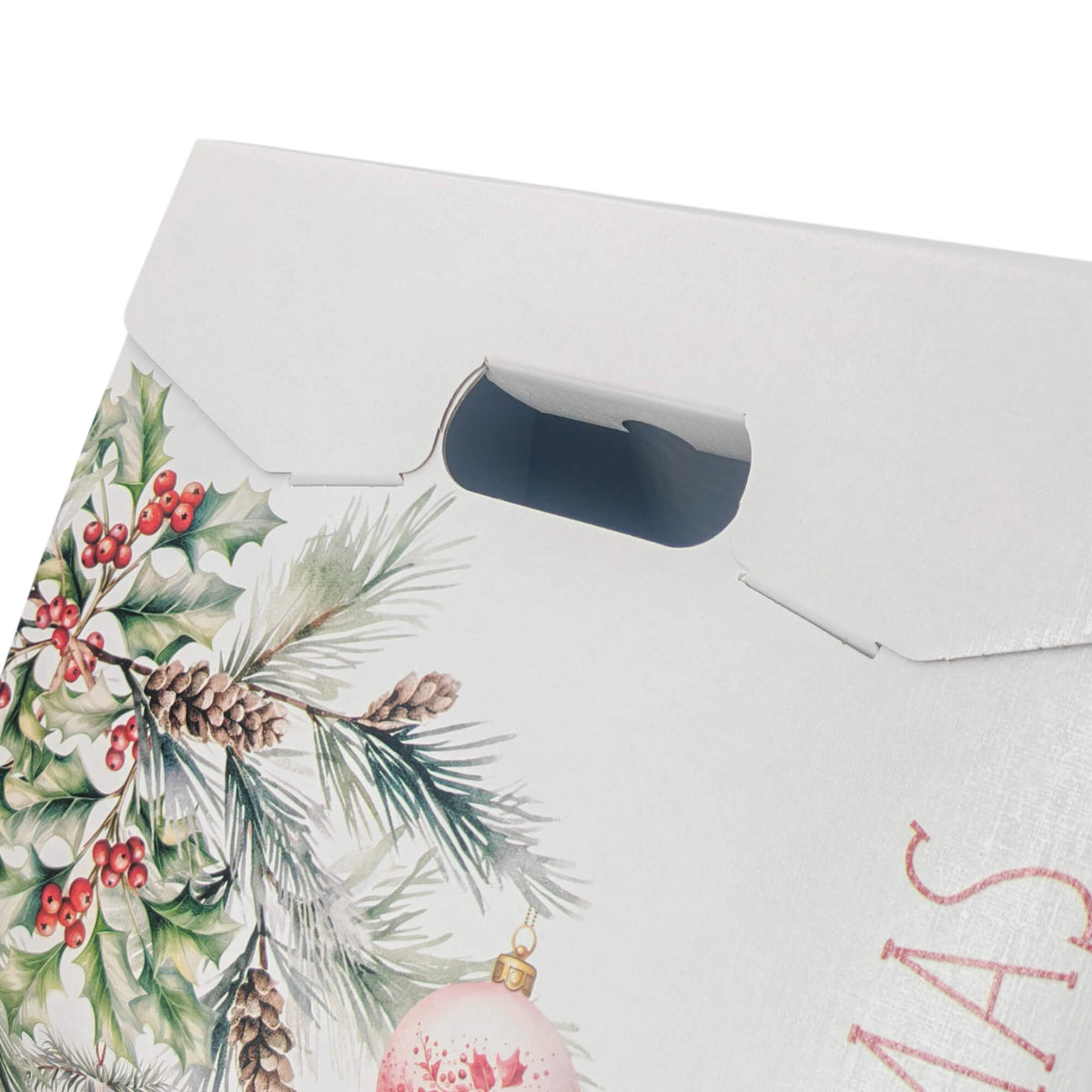 Caixa Cabaz Baulotto - Branco, Vermelho e Branco - "Addobbi di Natale"