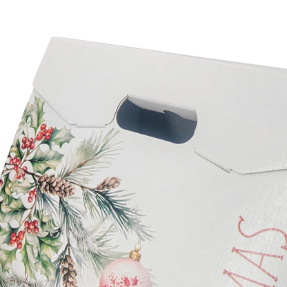 Caixa Cabaz Baulotto - Branco, Vermelho e Branco - "Addobbi di Natale"