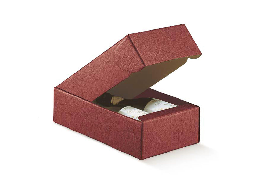 Cajas Cantinetta para Botellas - Burdeos - "Seda"