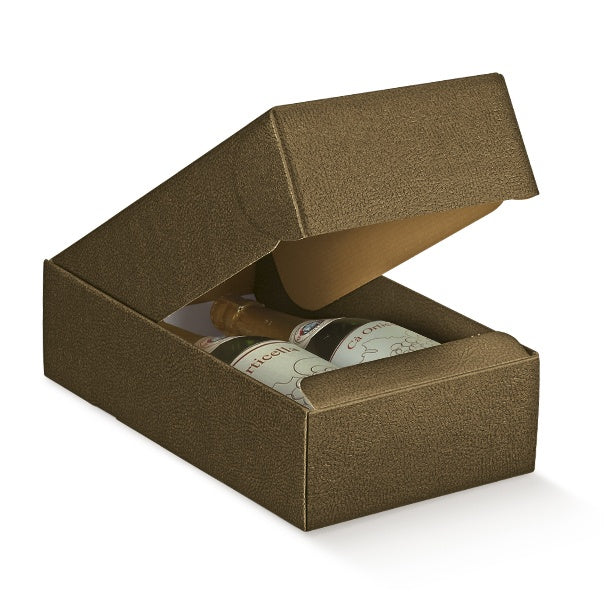 Cajas Cantinetta para Botellas - Marrón - "Piel"