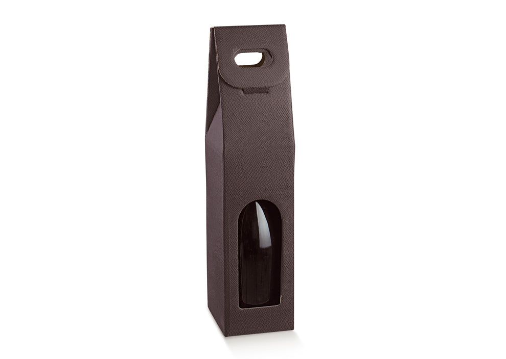 Cajas con ventana para botellas - Marrón - "Skin Coffee"
