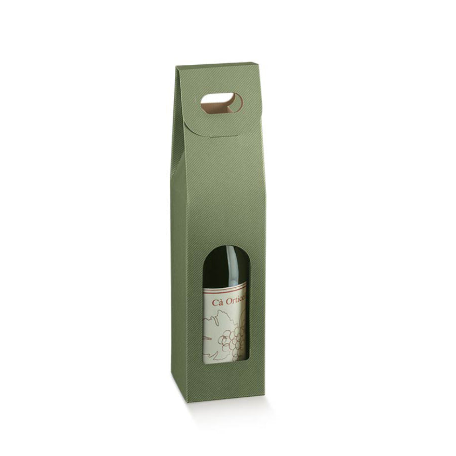 Caixas com Janela para Garrafas - Verde - "Linea"