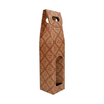 Cajas con Ventana para Botellas - Kraft y Rojo - "Royal Garden"