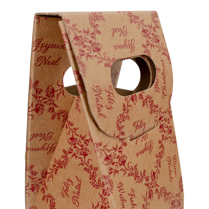 Cajas con Ventana para Botellas - Kraft y Rojo - "Royal Garden"