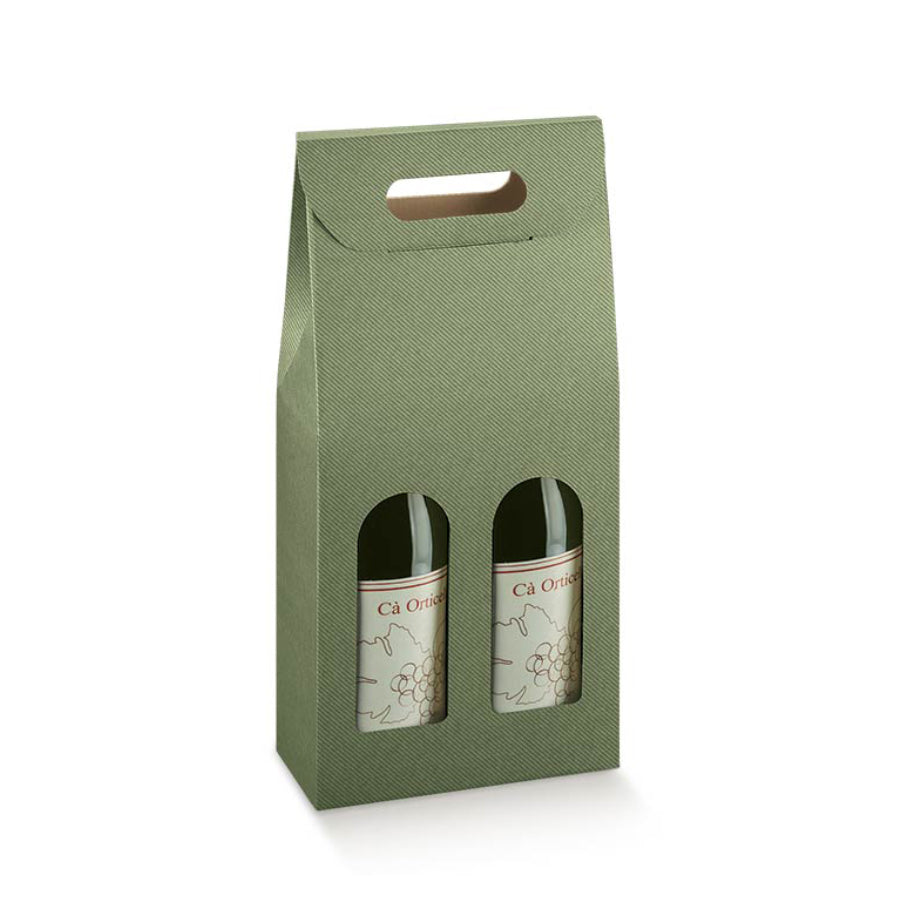 Caixas com Janela para Garrafas - Verde - "Linea"