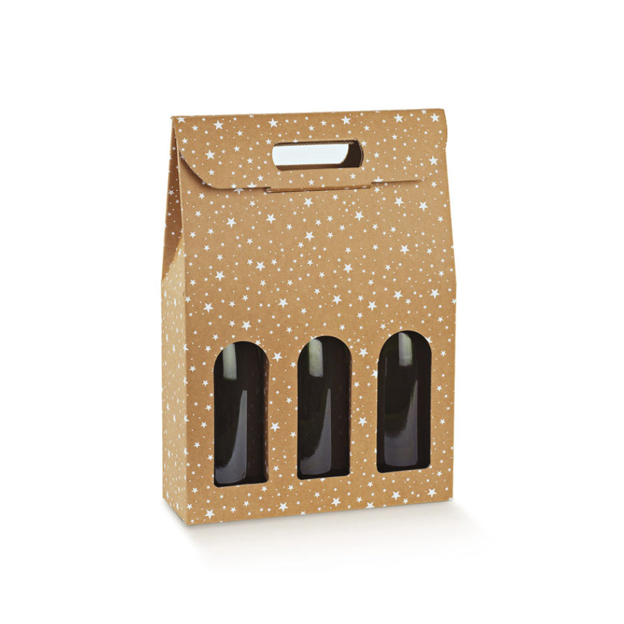 Caixas com Janela para Garrafas - Kraft e Branco - "Galaxy"