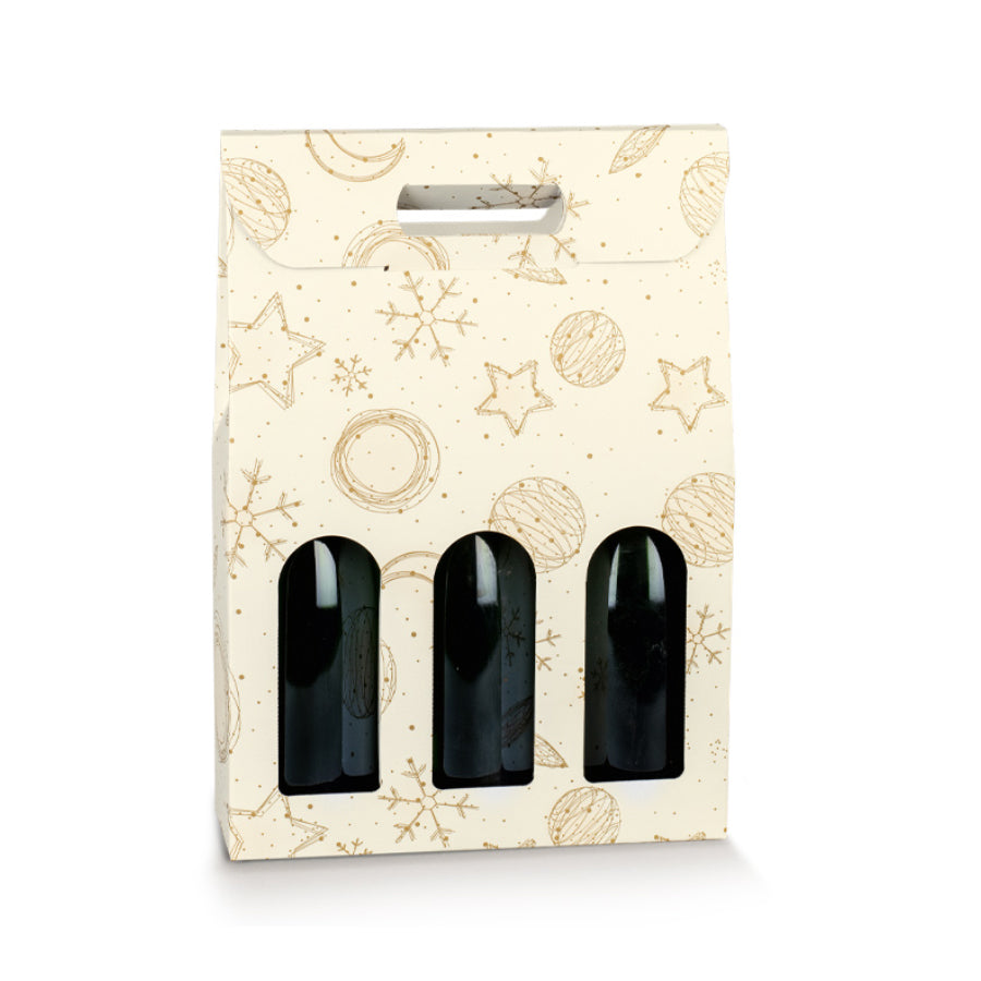 Caixas com Janela para Garrafas - Branco e Ouro - "White Universe"