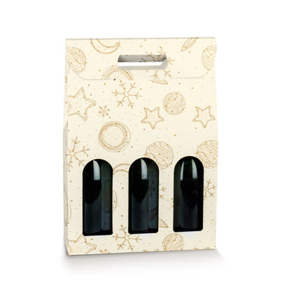 Caixas com Janela para Garrafas - Branco e Ouro - "White Universe"