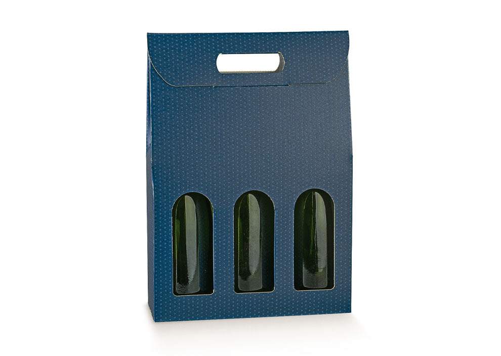 Cajas con ventana para botellas - Azul - "Spot Blu"