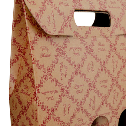 Cajas con Ventana para Botellas - Kraft y Rojo - "Royal Garden"