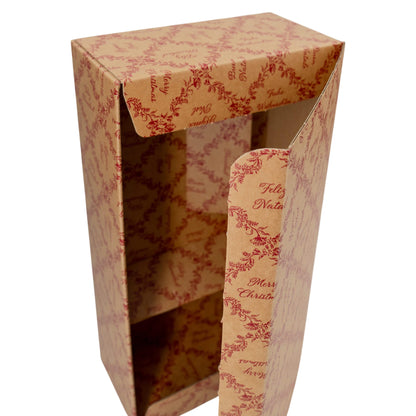 Cajas Únicas para Botellas - Kraft y Rojo - "Royal Garden"