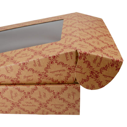 Cajas Cantinetta para Botellas - Kraft y Rojo - "Royal Garden"