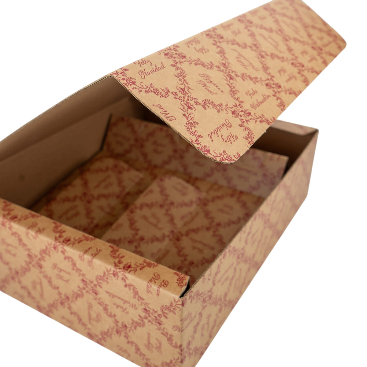 Cajas Únicas para Botellas - Kraft y Rojo - "Royal Garden"