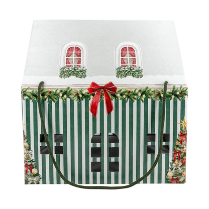 Caja Casa con Cordón - Verde y Blanco - "Market Verde"