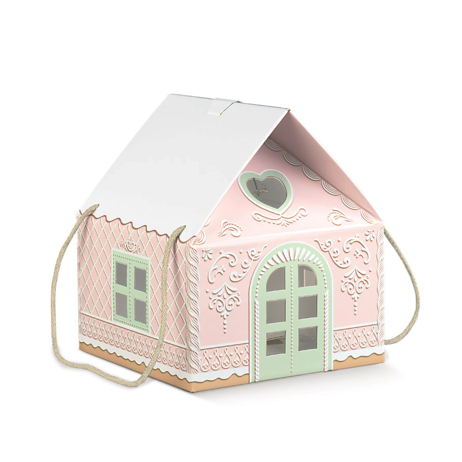 House Box with Cord - Pink - "Little Houses"