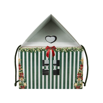 Caja Casa con Cordón - Verde y Blanco - "Market Verde"