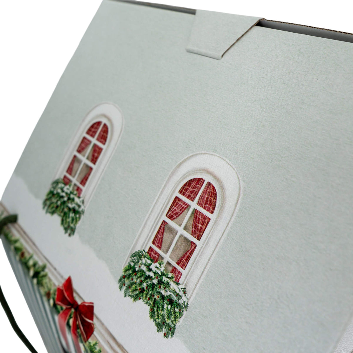 Caja Casa con Cordón - Verde y Blanco - "Market Verde"