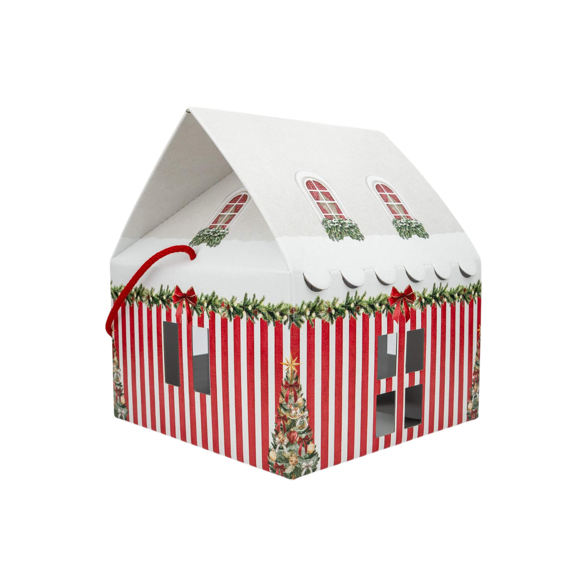 Caixa Casa com Cordão - Multicor - "Market Vermelho"