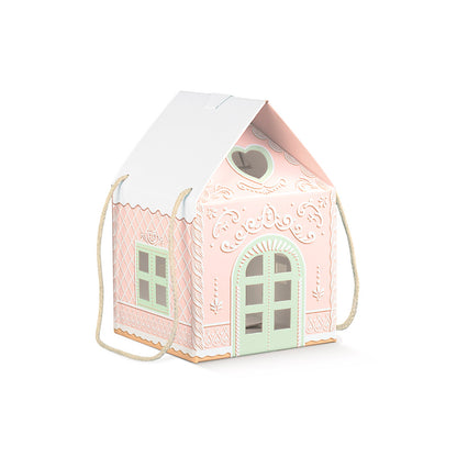 Caixa Casa com Cordão - Rosa - "Little Houses"