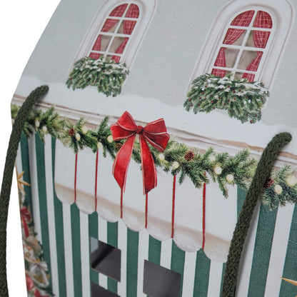 Caja Casa con Cordón - Verde y Blanco - "Market Verde"