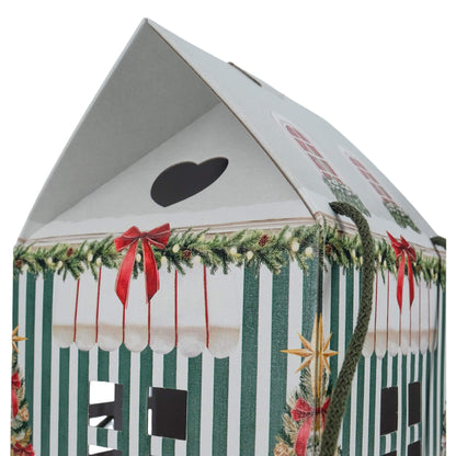 Caja Casa con Cordón - Verde y Blanco - "Market Verde"