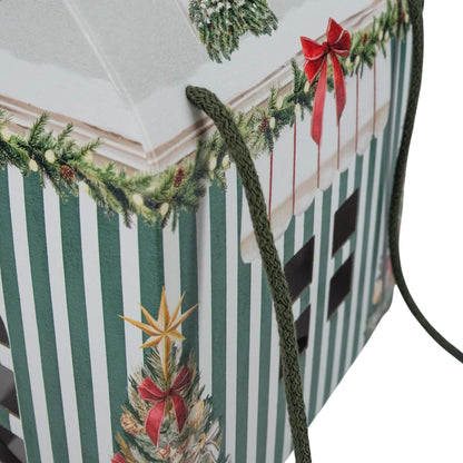 Caja Casa con Cordón - Verde y Blanco - "Market Verde"