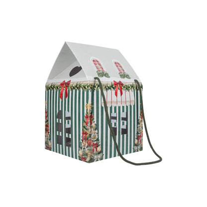Caja Casa con Cordón - Verde y Blanco - "Market Verde"
