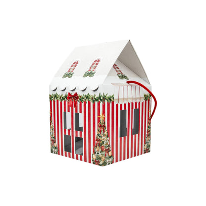 Caixa Casa com Cordão - Multicor - "Market Vermelho"