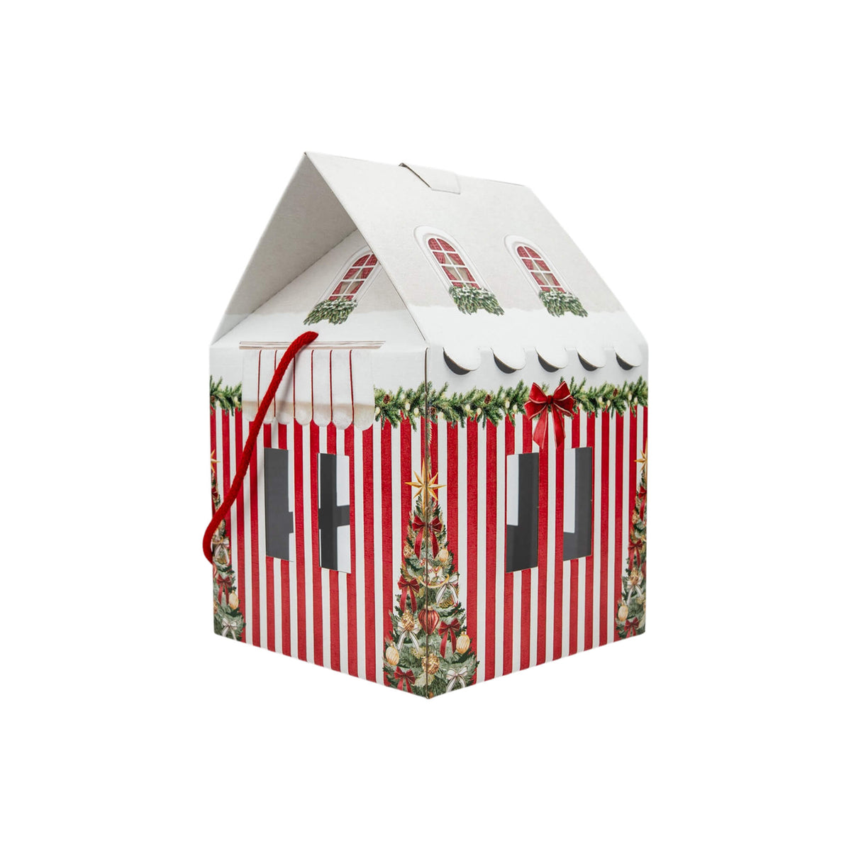 Caixa Casa com Cordão - Multicor - "Market Vermelho"