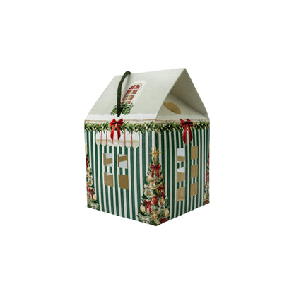 Caja Casa con Cordón - Verde y Blanco - "Market Verde"