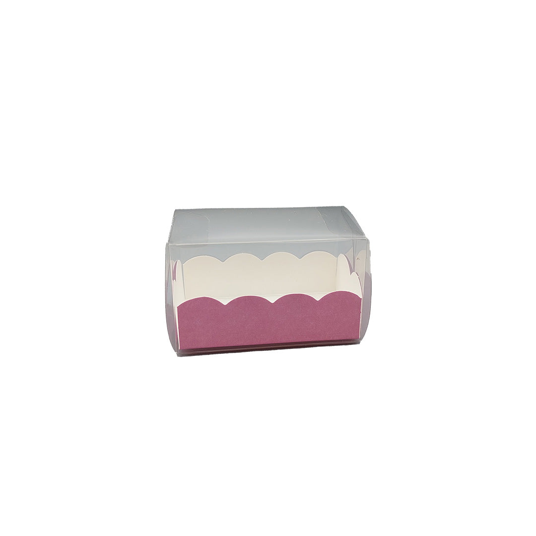 Cajas de PVC con base - Transparente y Fucsia - "Fibra"