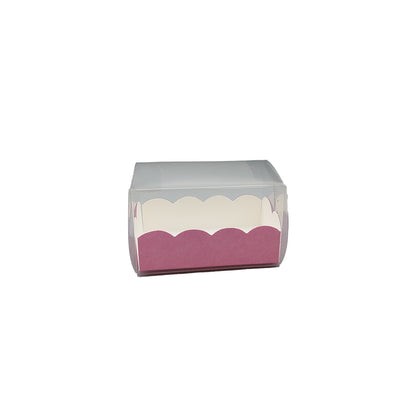 Cajas de PVC con base - Transparente y Fucsia - "Fibra"