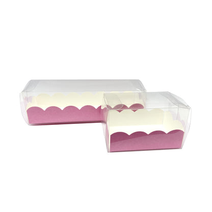 Cajas de PVC con base - Transparente y Fucsia - "Fibra"
