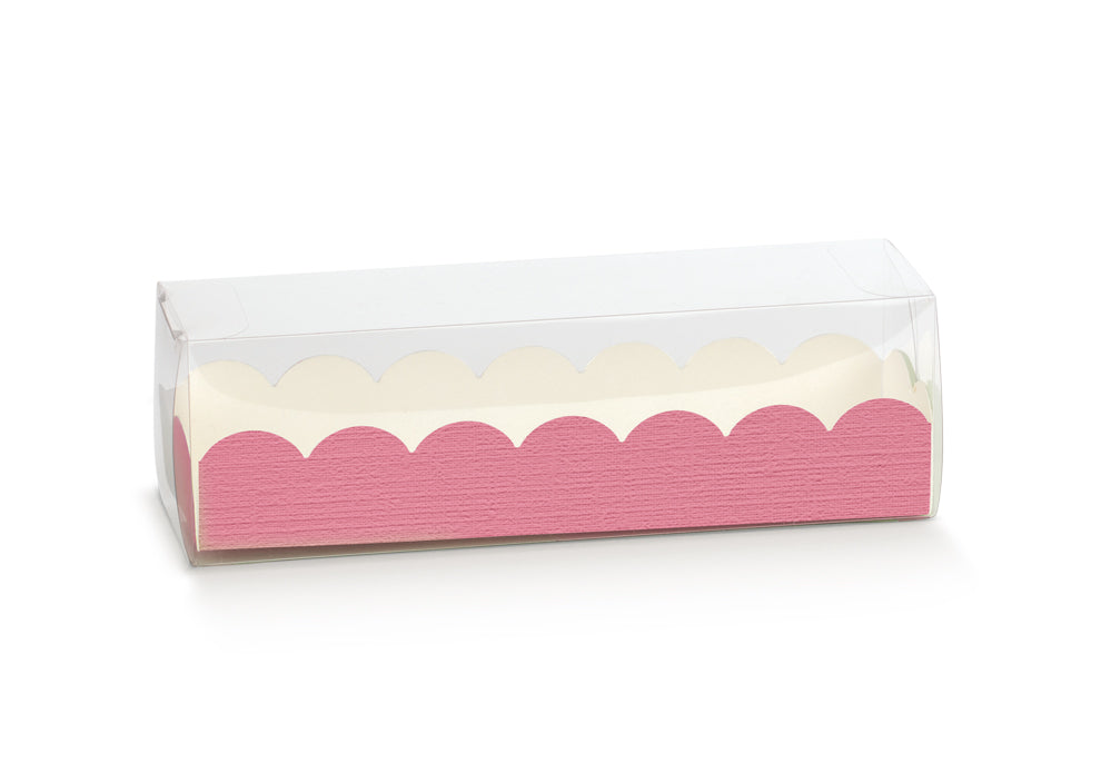 Cajas de PVC con base - Transparente y Fucsia - "Fibra"