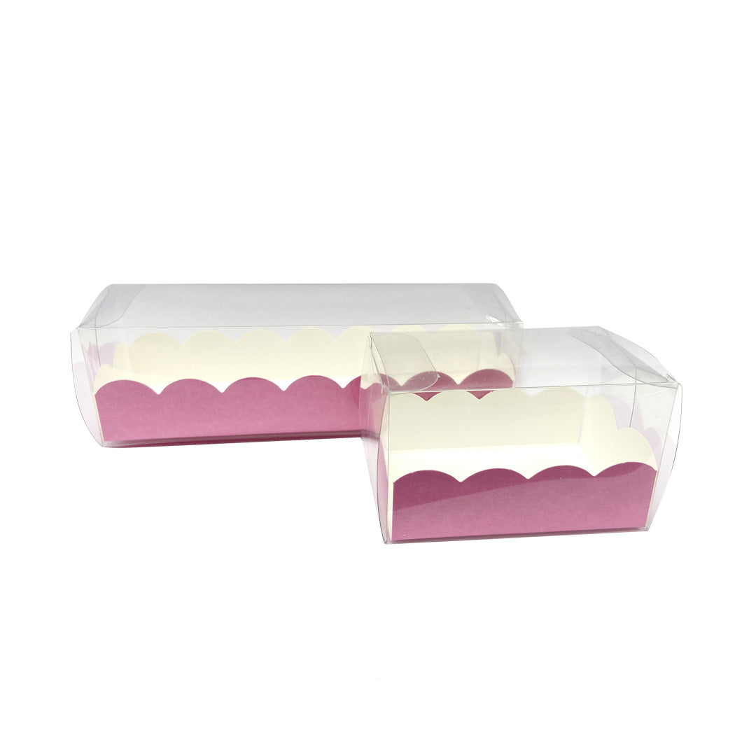 Caixas em PVC com Base - Transparente e Fuchsia - "Fibra"