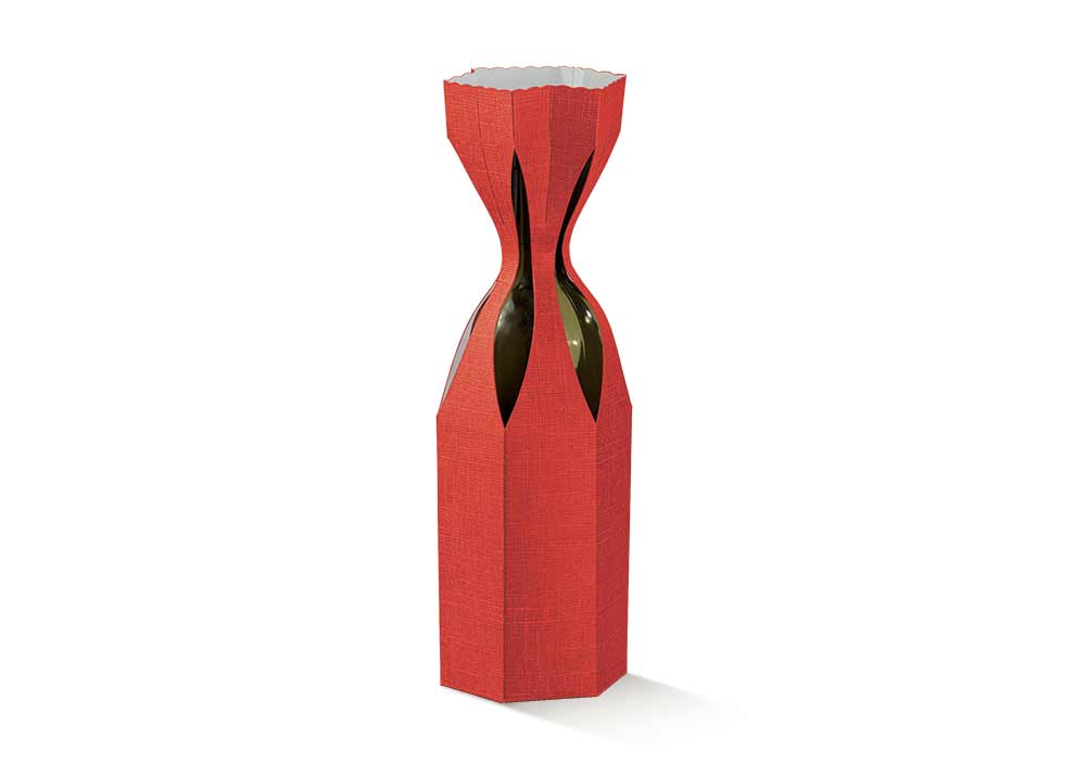 Saccolo Boxes for Bottles - Red - "Seta"