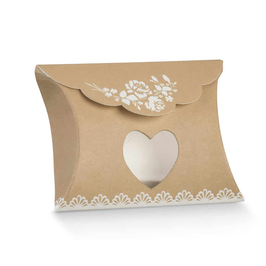 Oval Boxes with Heart Window - Kraft - "Rose Avana"