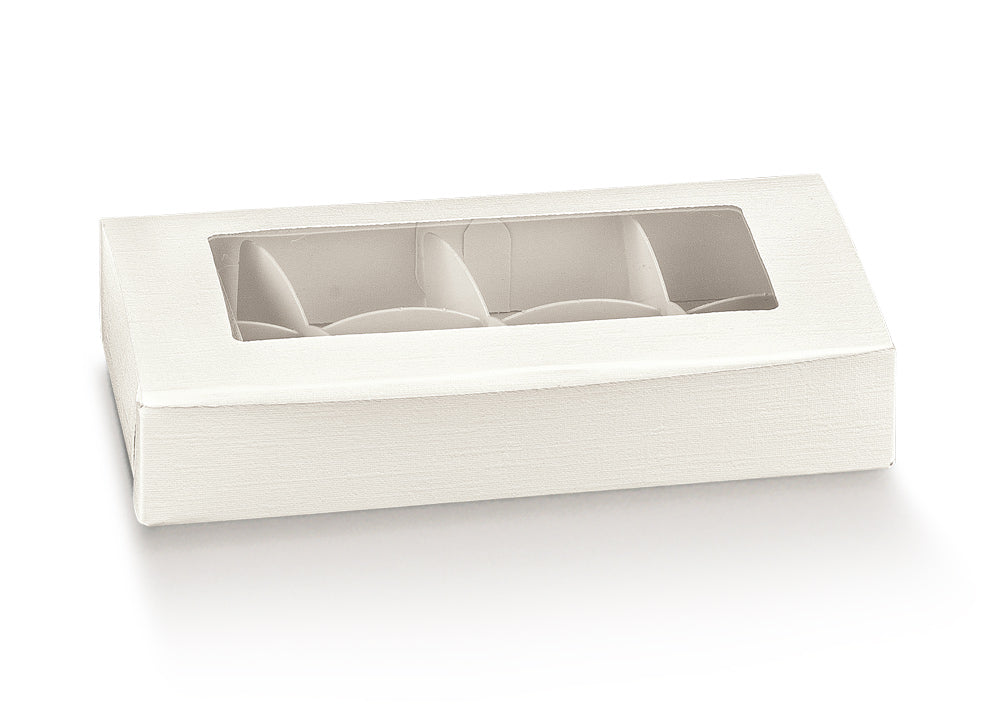 Cajas Pratica con Ventana y Divisoria - Blanco - "Fibra"