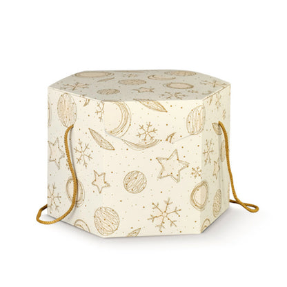 Caja Hexagonal con Cordón - Blanca - "White Universe"