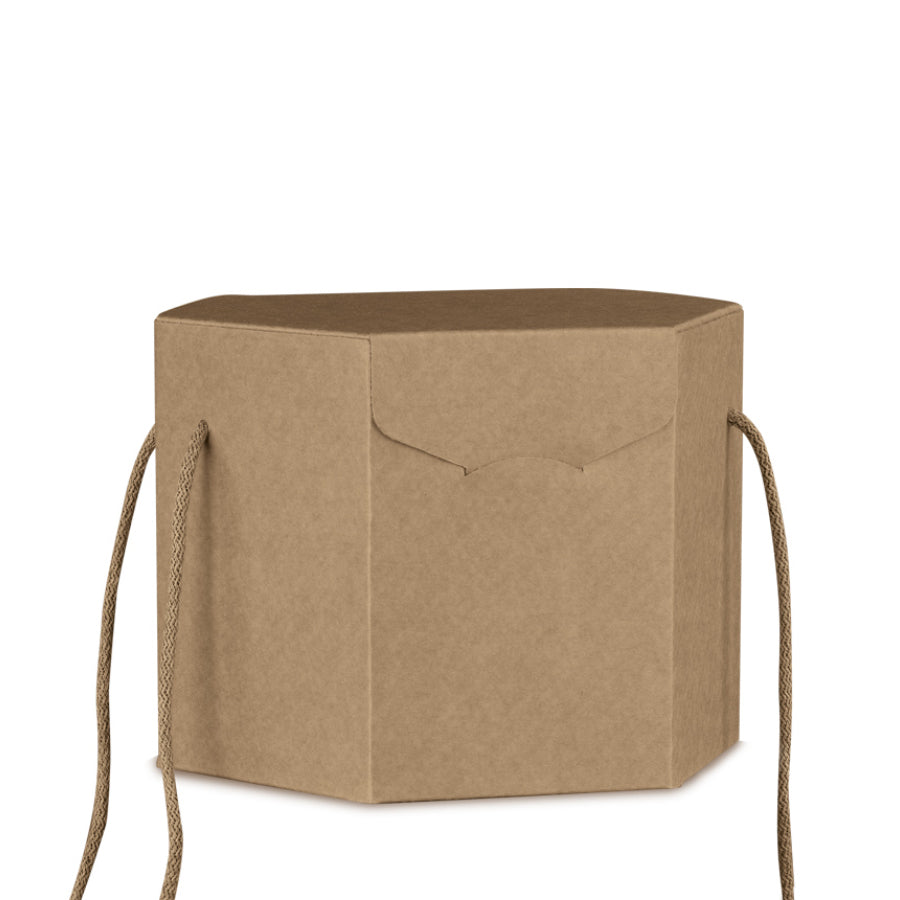 Hexagonal Box with String - Kraft - "Avana"