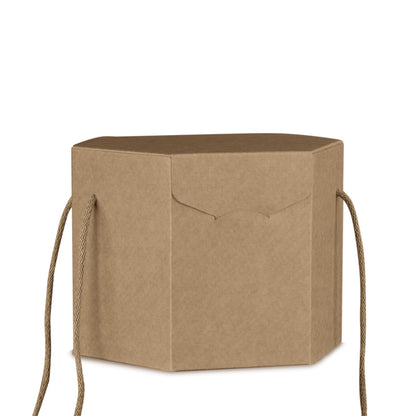 Hexagonal Box with String - Kraft - "Avana"