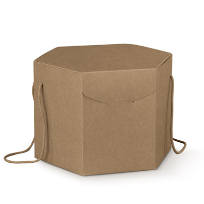 Hexagonal Box with String - Kraft - "Avana"