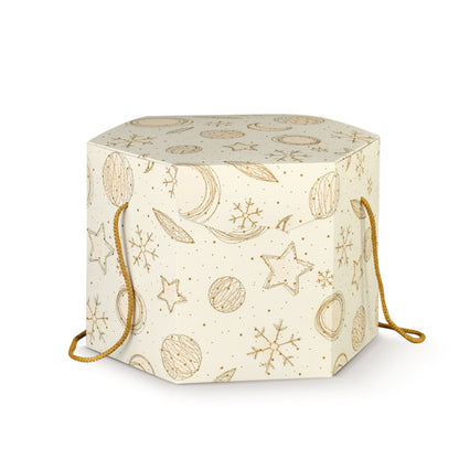 Caja Hexagonal con Cordón - Blanca - "White Universe"