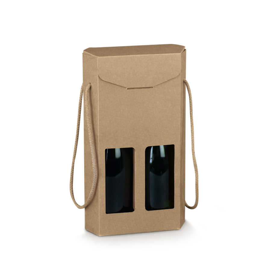 Caixas Hexagonais com Cordão para Garrafas - Kraft - "Avana"