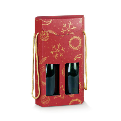 Caixas Hexagonais com Cordão para Garrafas - Vermelho e Ouro - "Red Universe"