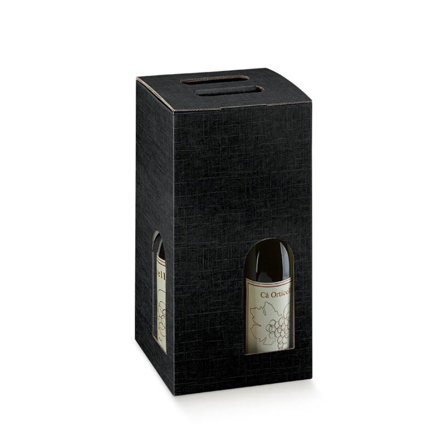 Caja Cubotto para Botellas - Negro - "Seta"