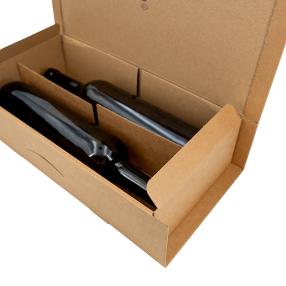 Caja de regalo para 1 botella - Kraft - "Avana"