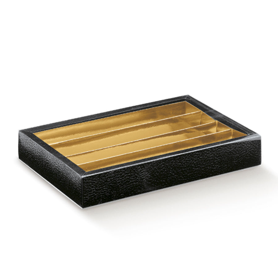 Caixas em PVC com Manga e Separadores - Preto - "Pele"