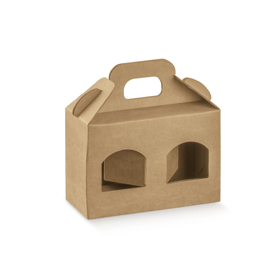 Cajas con Ventana para Frascos - Kraft - "Onda Avana"