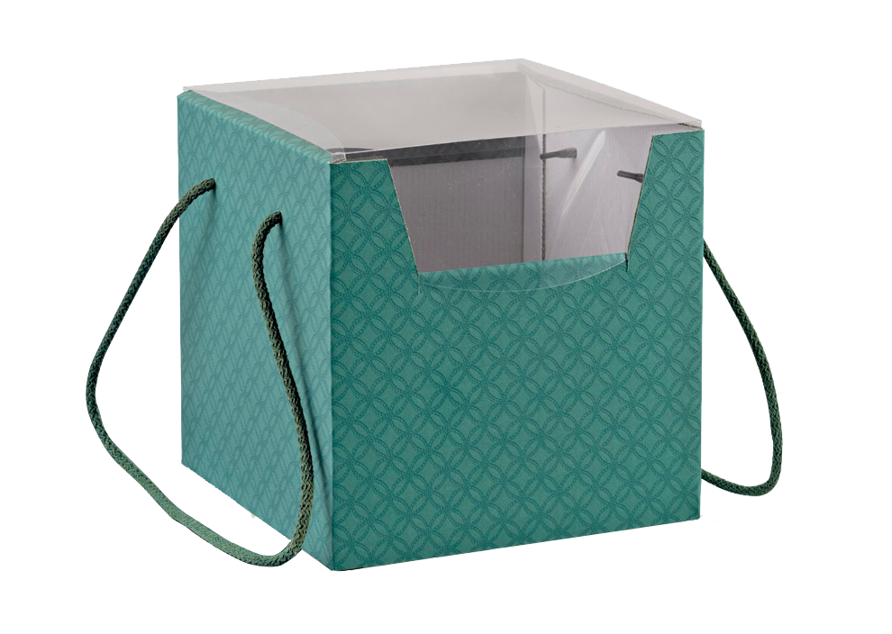 Caja Secreto con Cordón y Tapa PVC - Verde - "Matelasse"